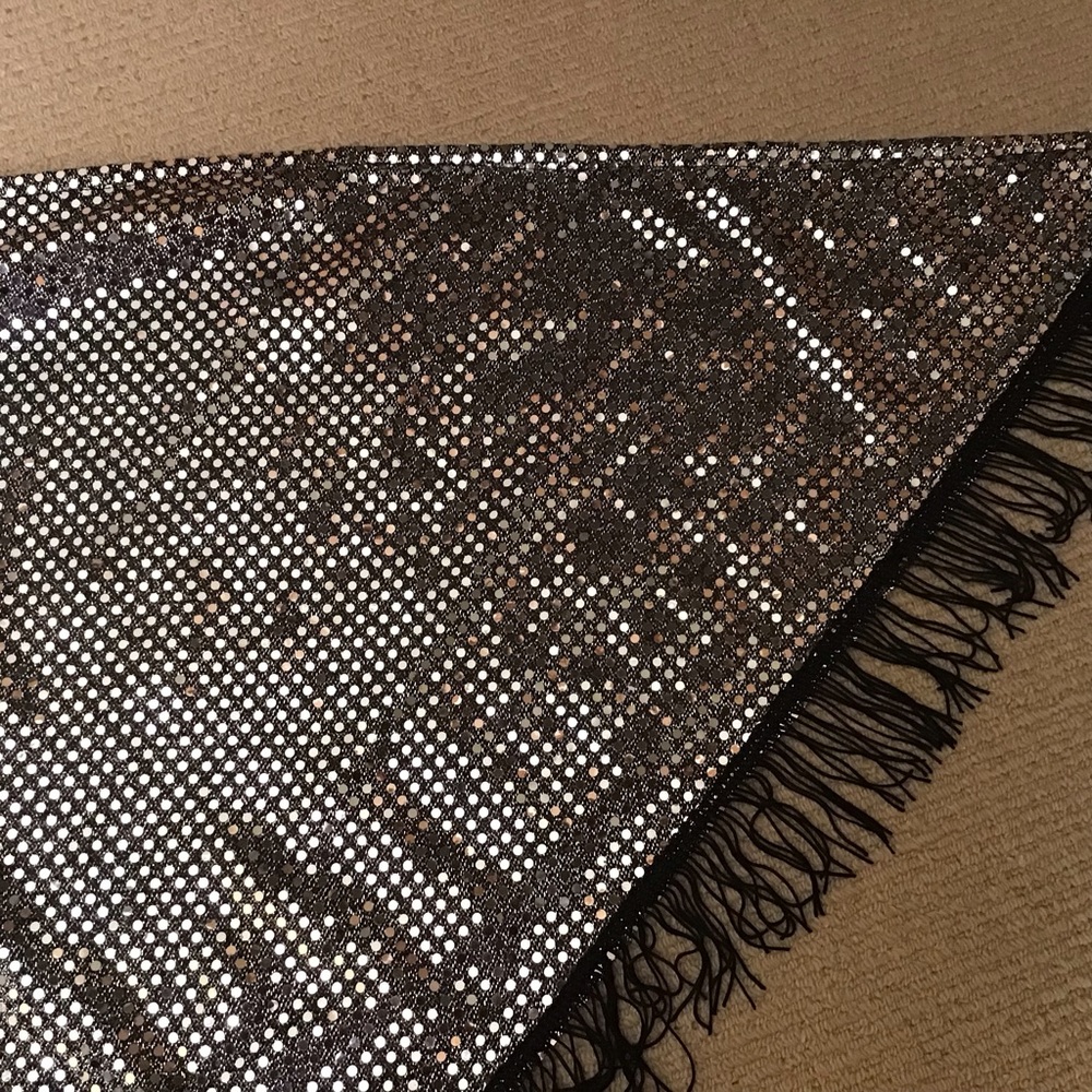 Chic Black Midi Slip Dress with Rhinestone Shoulder Accents - Picture 5 of 5